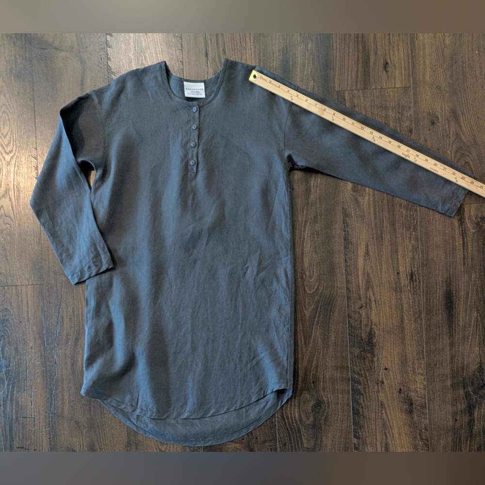 Parachute 100% Linen Sleep Shirt Coal Gray Size XS - Picture 9 of 9